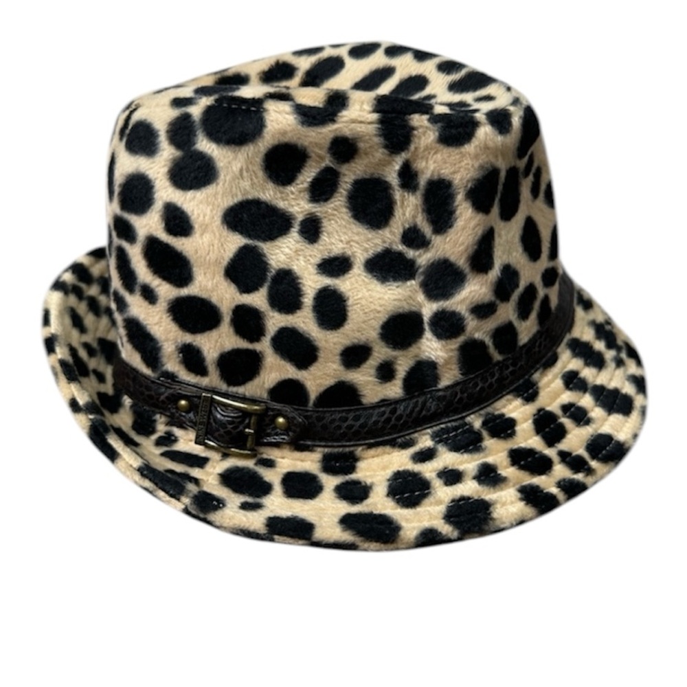 Nine West Leopard Print Fedora Lined Hat NWT NEW